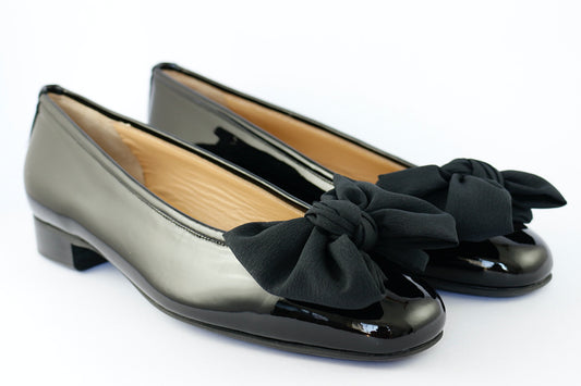 'Tivoli' Black Patent Ballet Pump