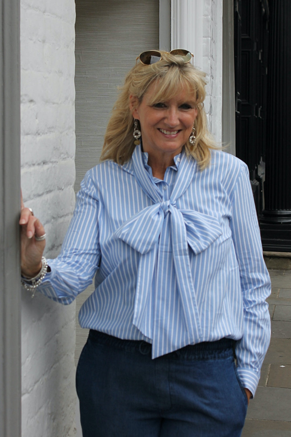 'Florence' Striped Shirt with Tie