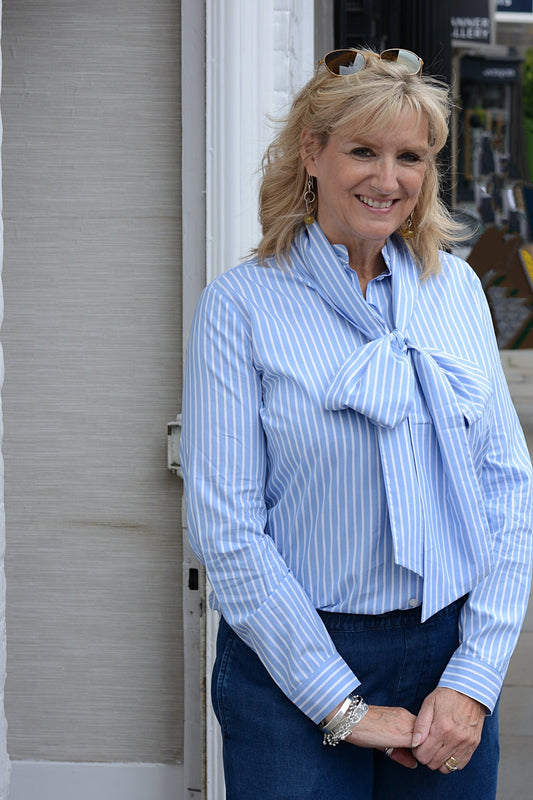 'Florence' Striped Shirt with Tie