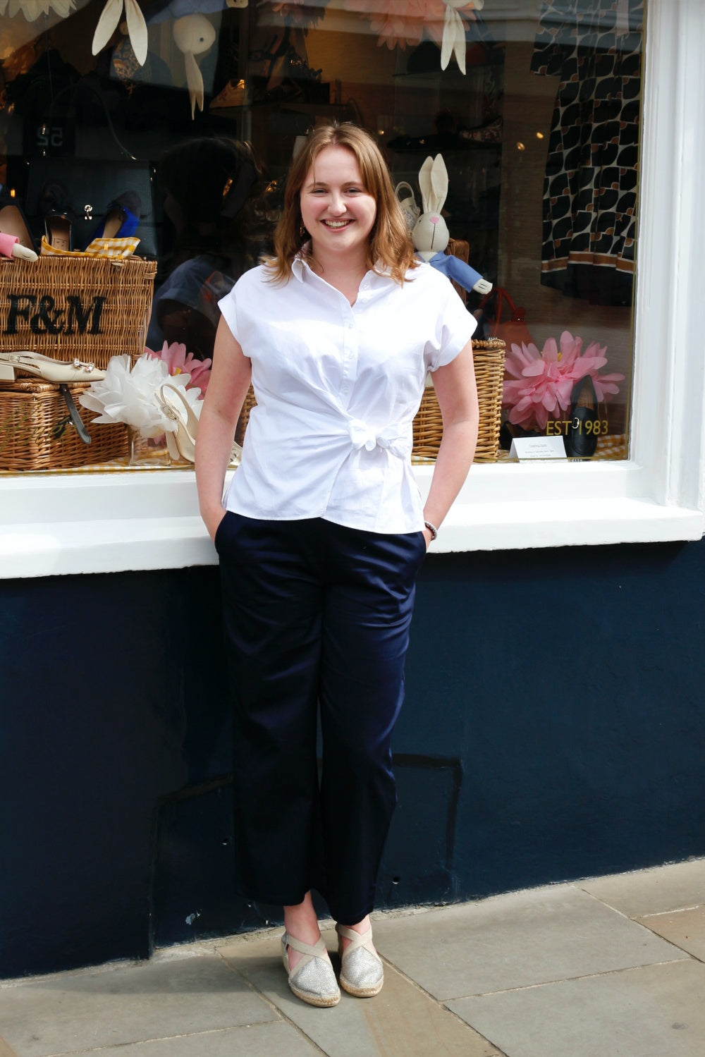 'Monaco' Cropped Trouser in Navy
