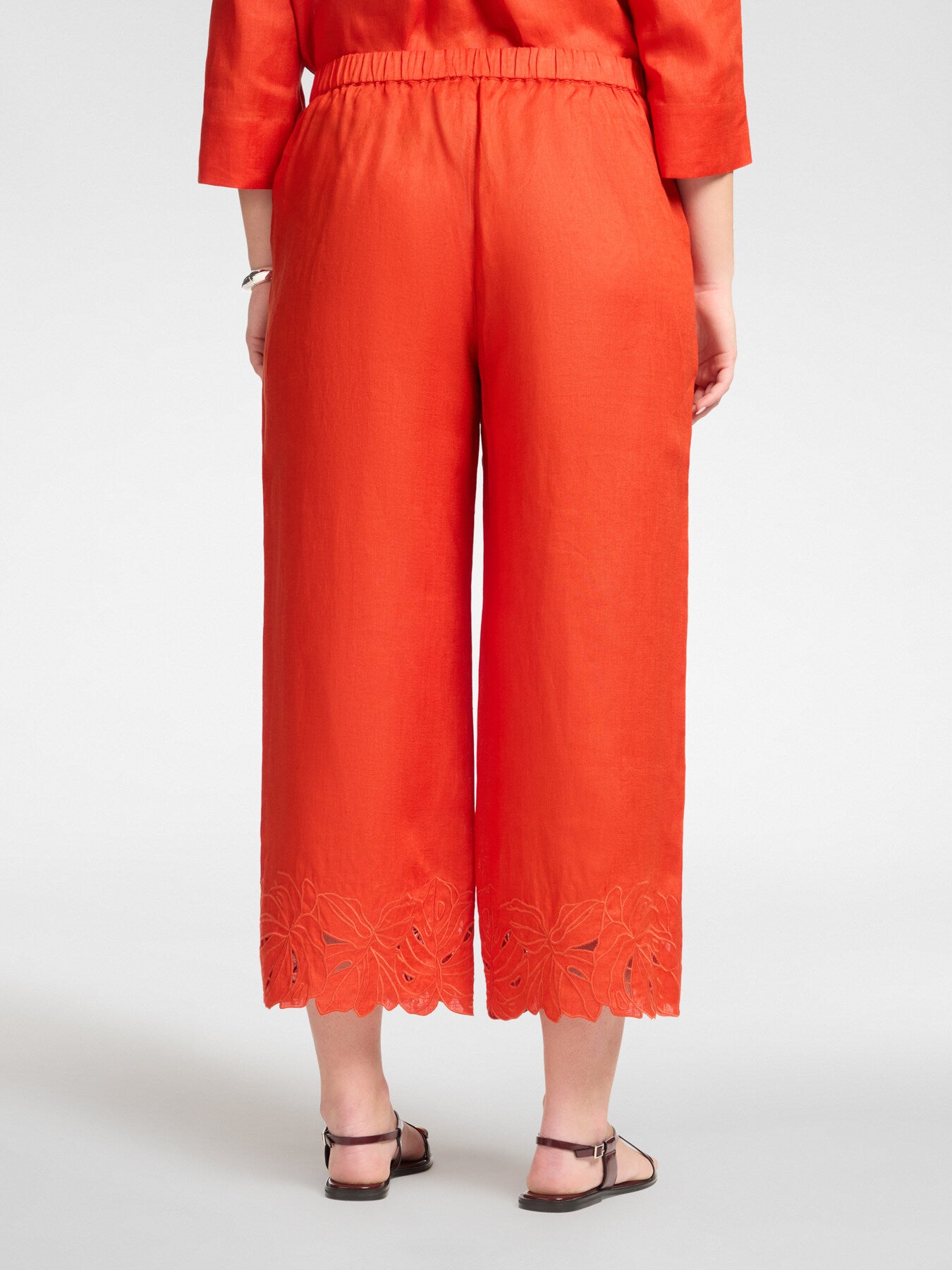 'Titian' Wide Trousers in Burnt Orange