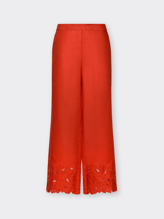 'Titian' Wide Trousers in Burnt Orange