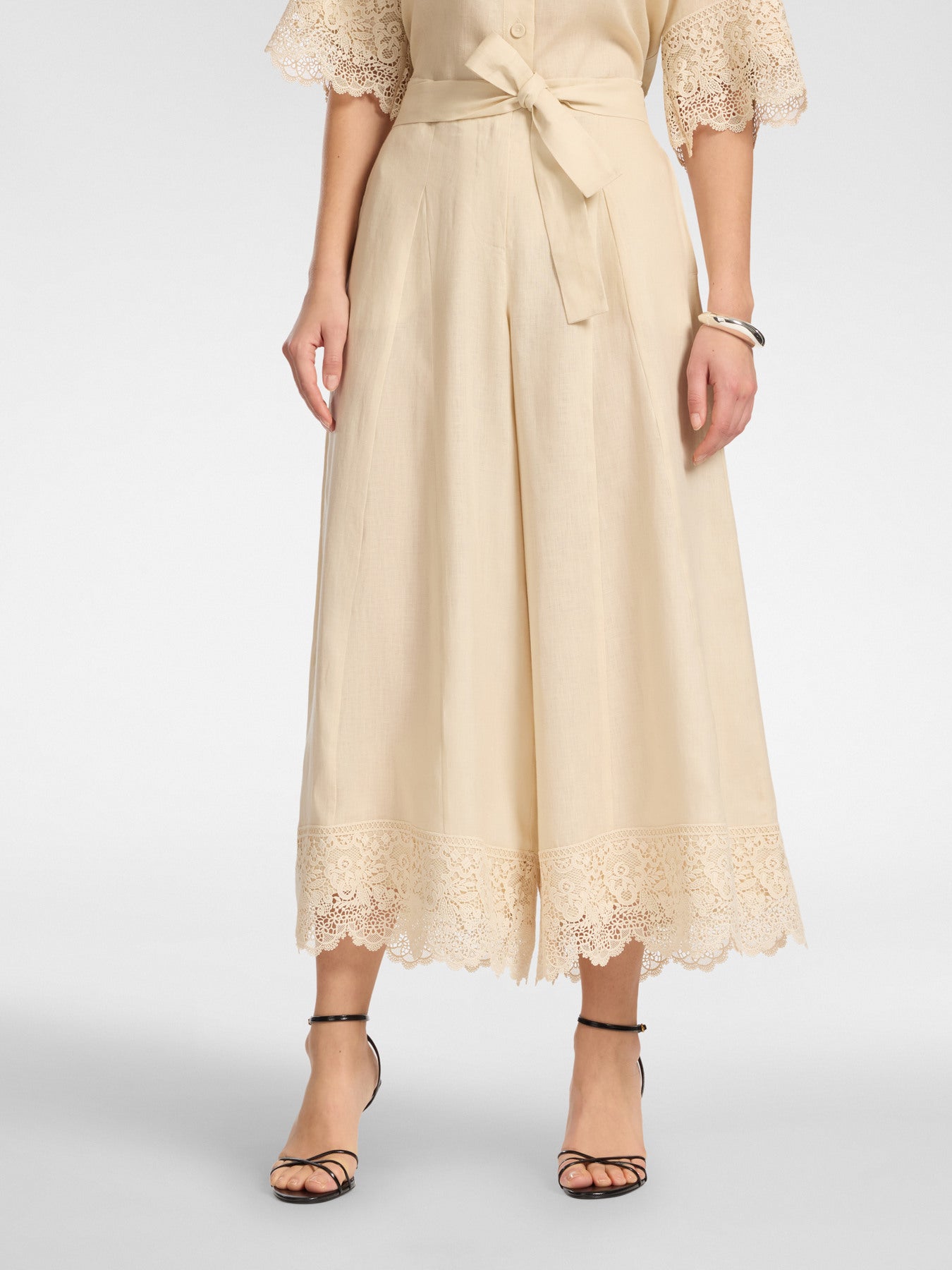 'Botticello' Wide Trousers in Sand