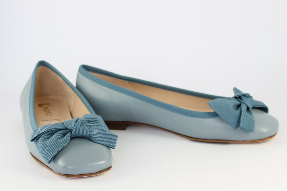 'Puglia' Soft Blue Ballet Pump
