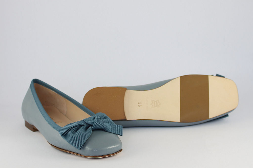 'Puglia' Soft Blue Ballet Pump