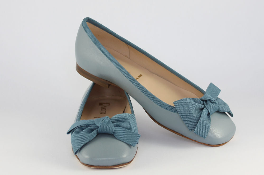 'Puglia' Soft Blue Ballet Pump