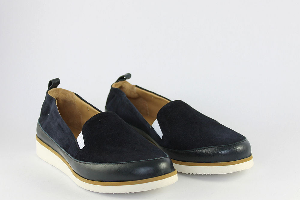 'Roma' Navy Suede High Front Plimsoll