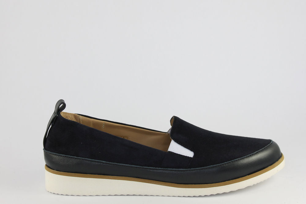 'Roma' Navy Suede High Front Plimsoll