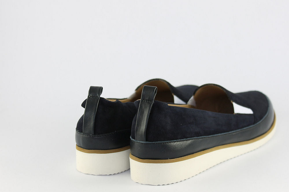 'Roma' Navy Suede High Front Plimsoll