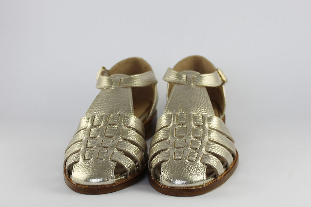 'Sicily' Gold Leather Sandal