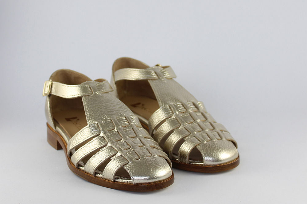 'Sicily' Gold Leather Sandal