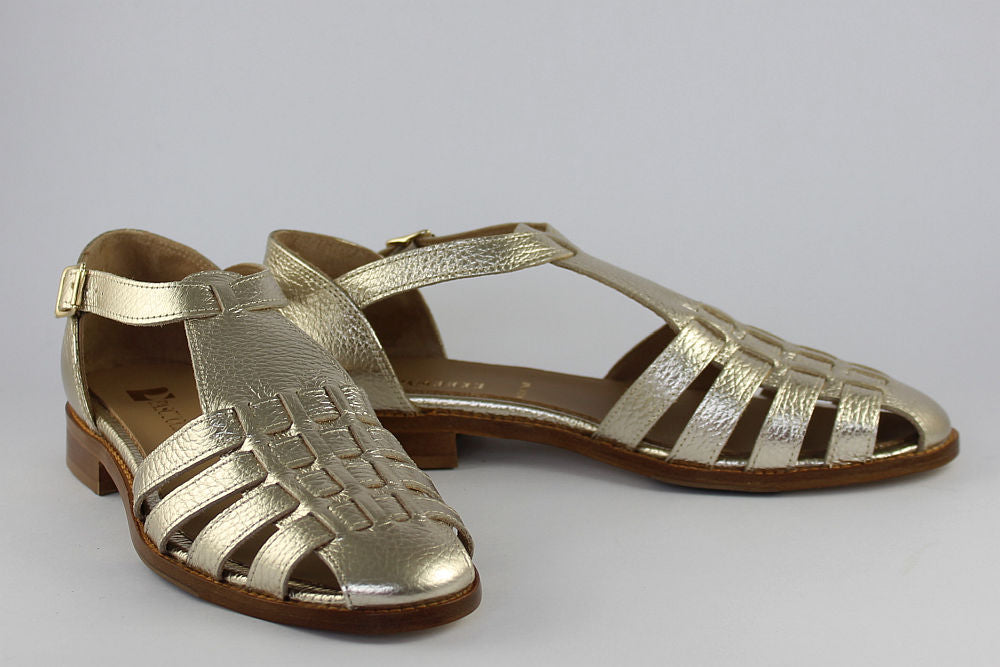 'Sicily' Gold Leather Sandal