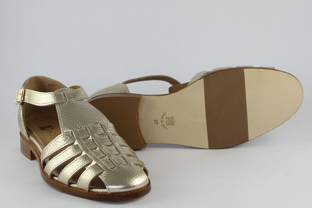 'Sicily' Gold Leather Sandal