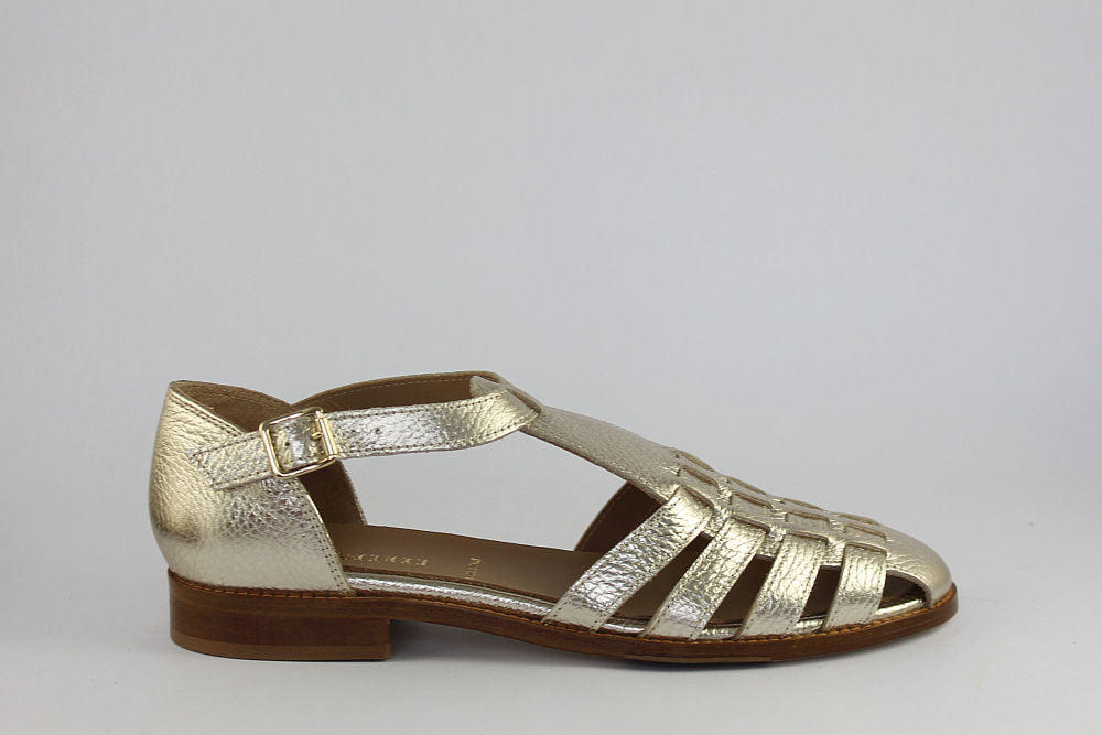 'Sicily' Gold Leather Sandal