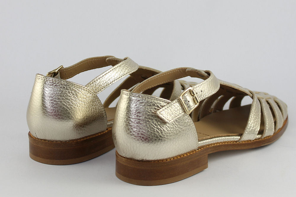 'Sicily' Gold Leather Sandal