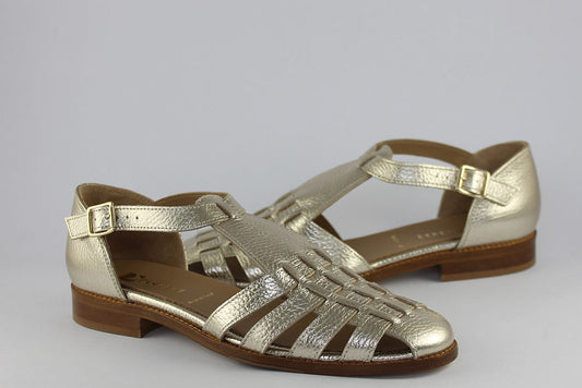 'Sicily' Gold Leather Sandal