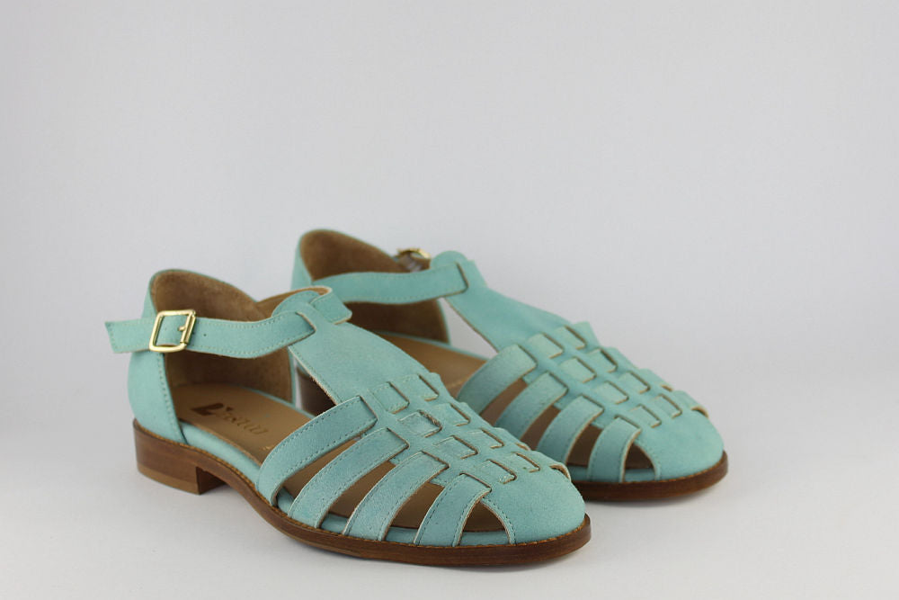 'Sicily' Turquoise Suede Sandal