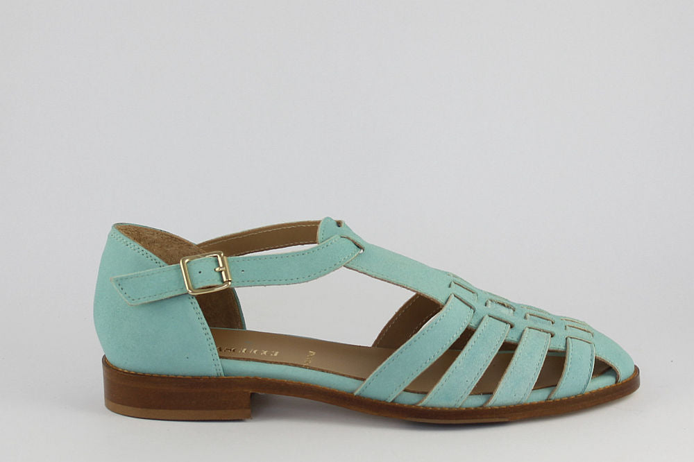 'Sicily' Turquoise Suede Sandal