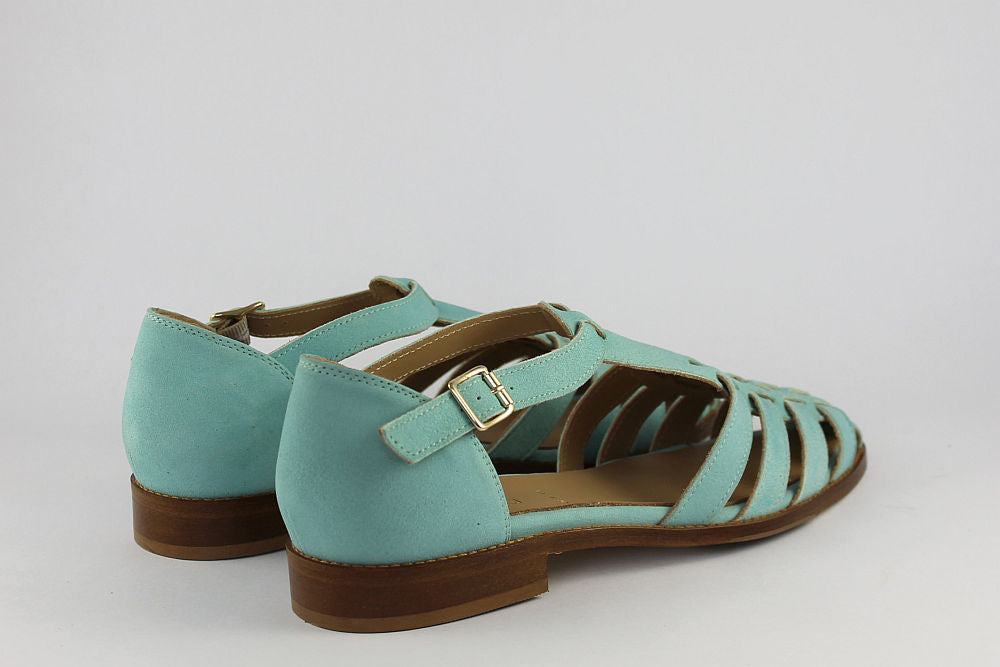 'Sicily' Turquoise Suede Sandal