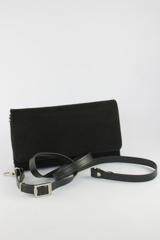 'Lanelle' Black Suede Clutch
