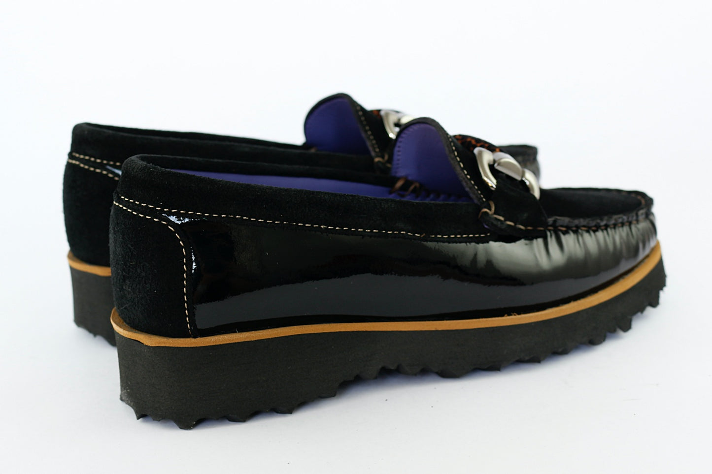 'Leopardo' Black Loafer on a Wedge