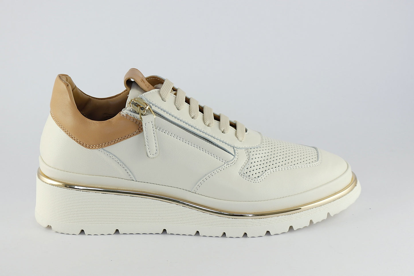 'Marina' in Cream & Tan with Zip