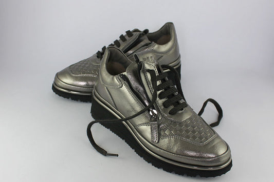 Pewter Trainer With Zip