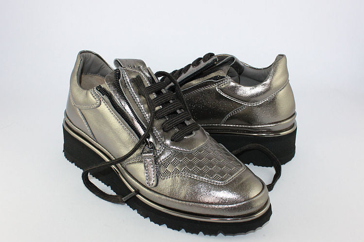 Pewter Trainer With Zip