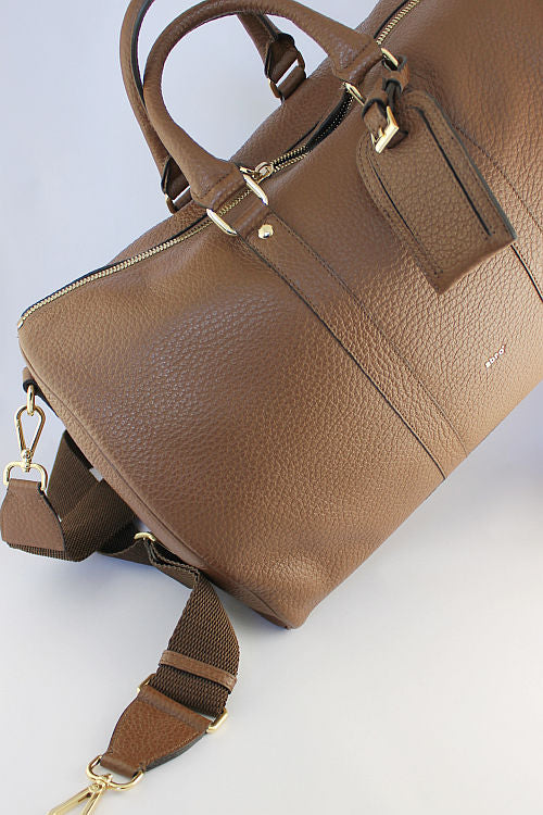'Anne' Tan Leather Holdall