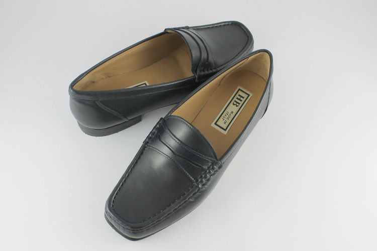 Navy Leather Penny Loafer