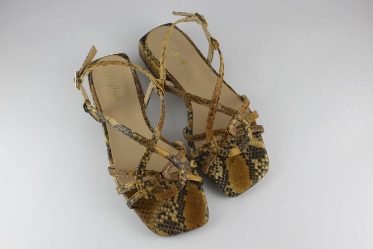 Amber Snakeskin Sandal