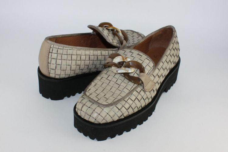 Pearl Woven Leather Loafer