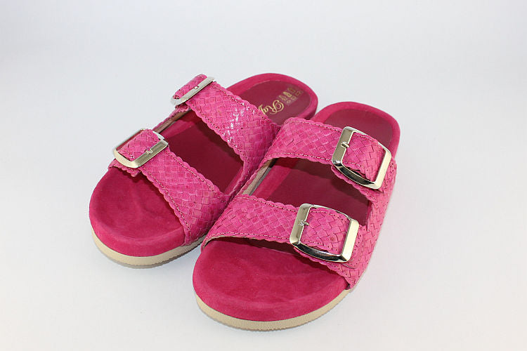 Bright Pink Double Strap Mule
