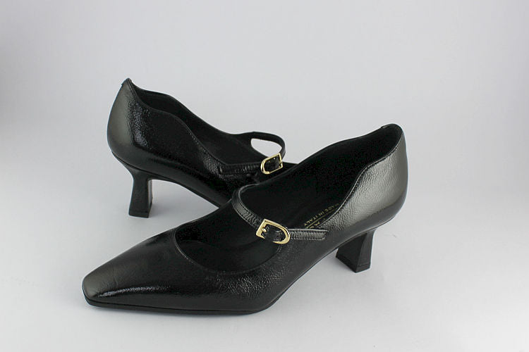 Soft Black Patent Kitten Heel