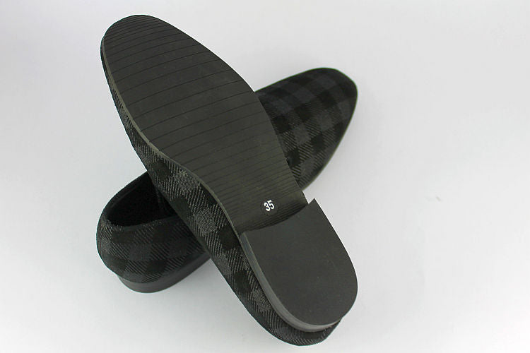 Black Check Print Loafer