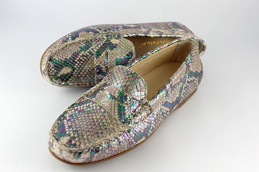 Metallic Snakeskin Loafer