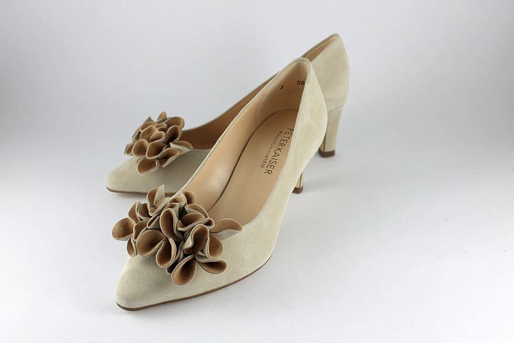 'Marel' Sand Suede With Flower