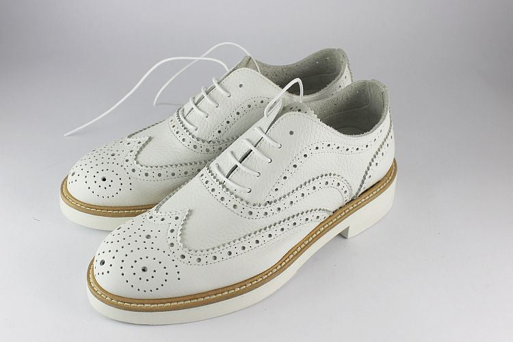 White leather brogues on sale ladies