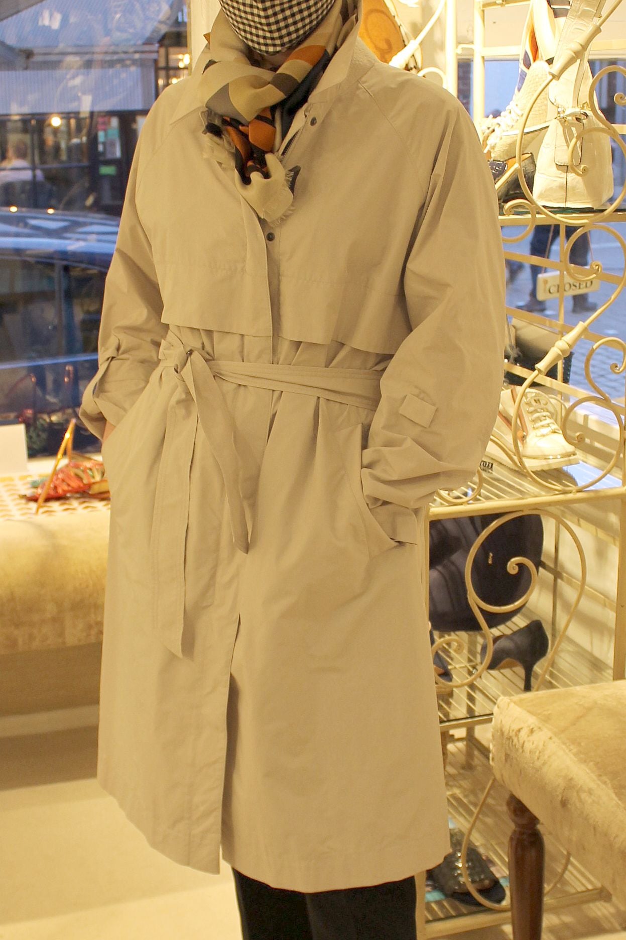 'Kylie' Raincoat in Soft Grey